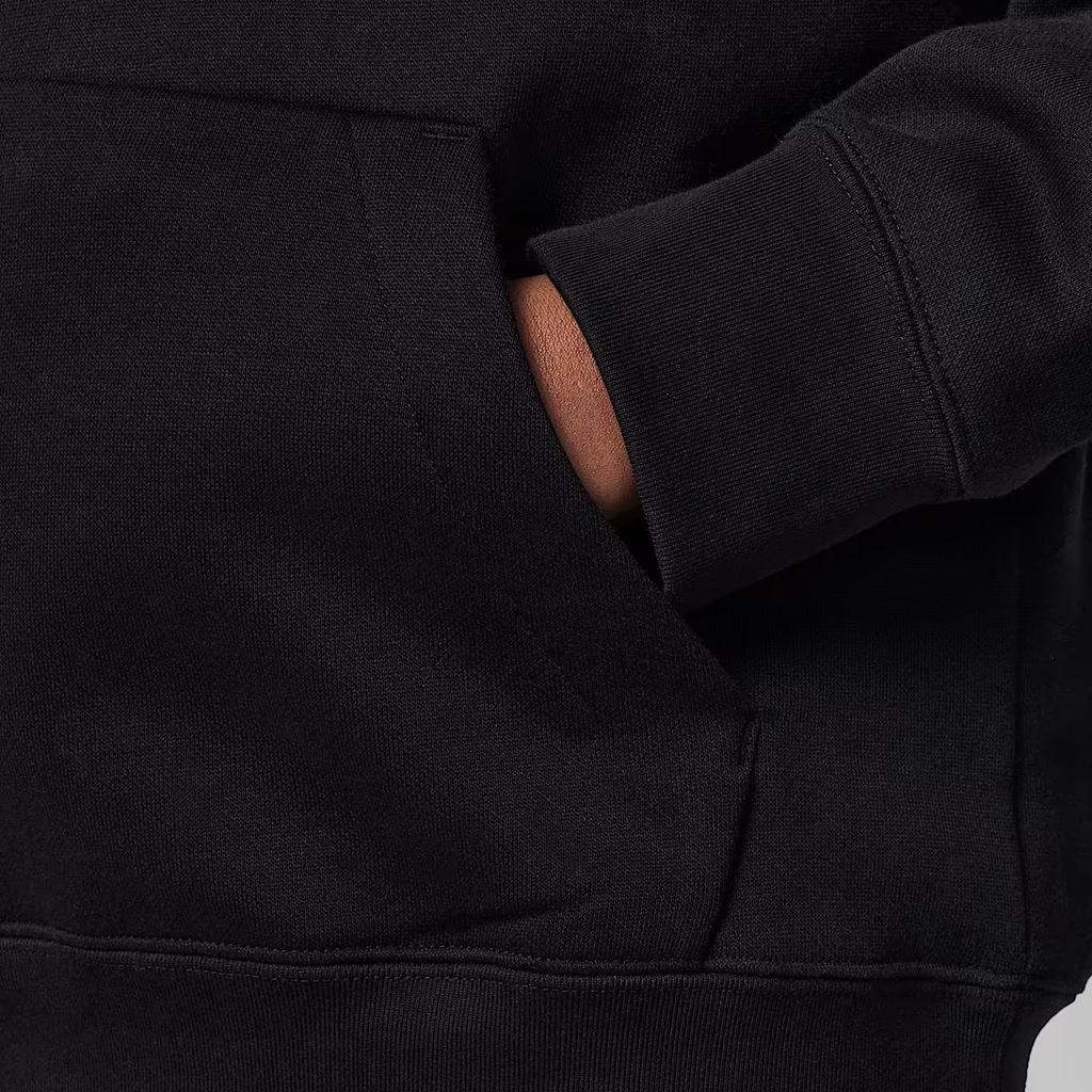 Jordan Letter Logo Basketball Print Fleece Knit Hoodie Kids Hoodies Black FJ5266-010