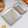 Luxury Square Rectangular Stainless Steel Serving Tray Cafe Cake Dessert Plate Storage Trays Home Kitchen Storage Table Dish
