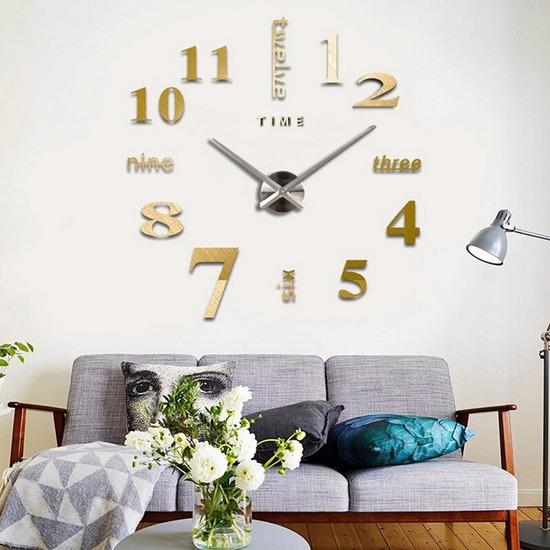 Large 3D Wall Clock Mirror Wall Stickers Creative DIY Wall Clocks Removable Art Decal Home Decor Living Room Quartz Needle
