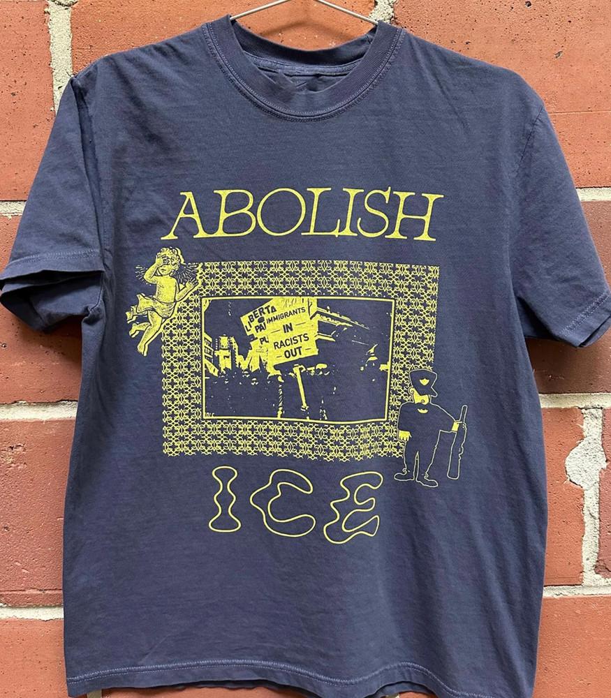 Comfort Color Abolish ICE T-shirt, Immigrants In Racists Out Shirt, Anti ICE Unisex T-Shirt S