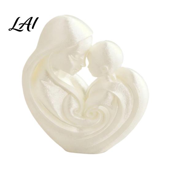 Abstract Heart Sculpture Mini Size Ornament 3D Printed Matte Texture Figure Maternal Decoration Love for Living Room Bedroom Office Desk One-piece белый