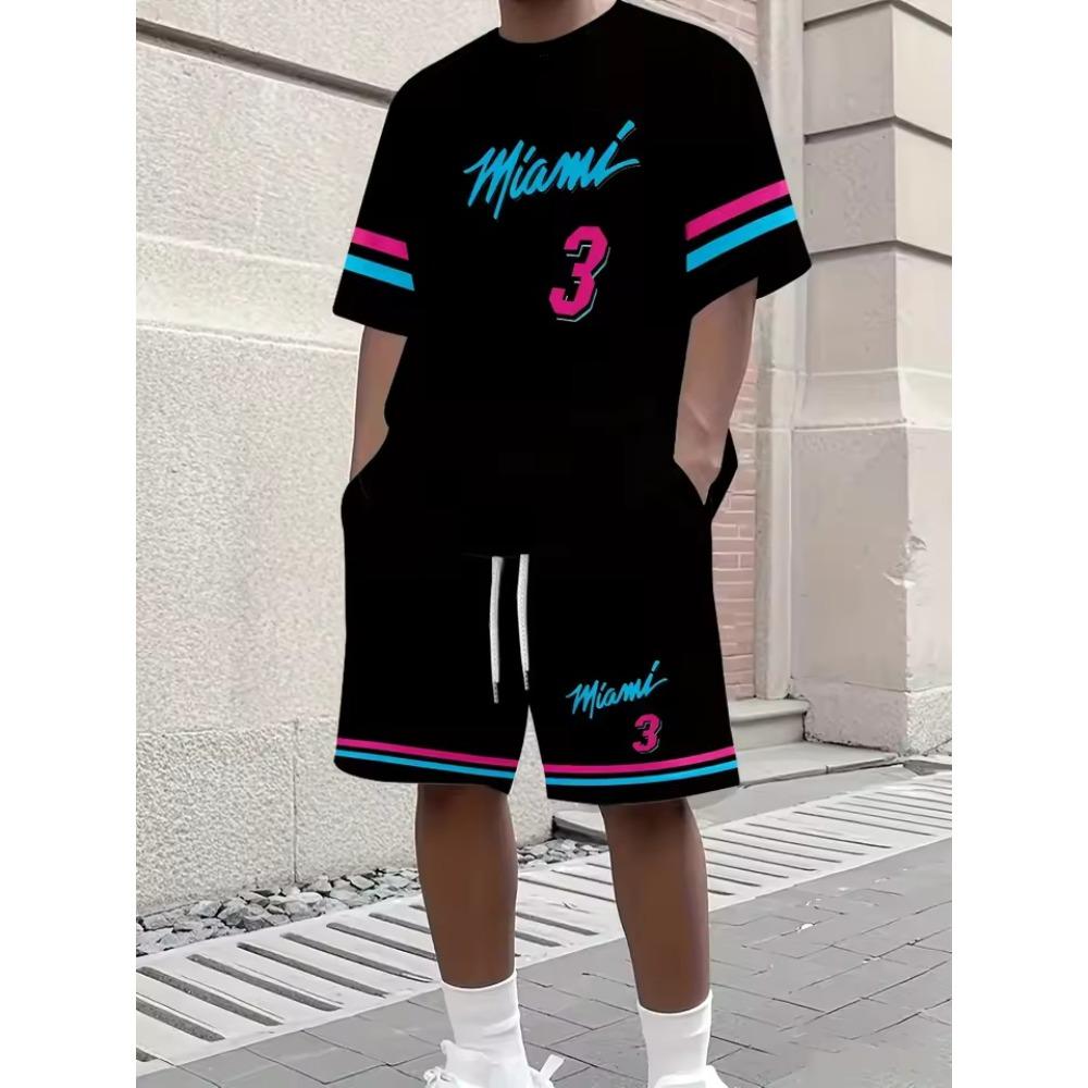 

Summer Fashion Men s Stripe Printed Comfortable Breathable Soft Round Neck T-shirt Shorts Set Outdoor Casual Plus Size Sport Wear 6XL синій