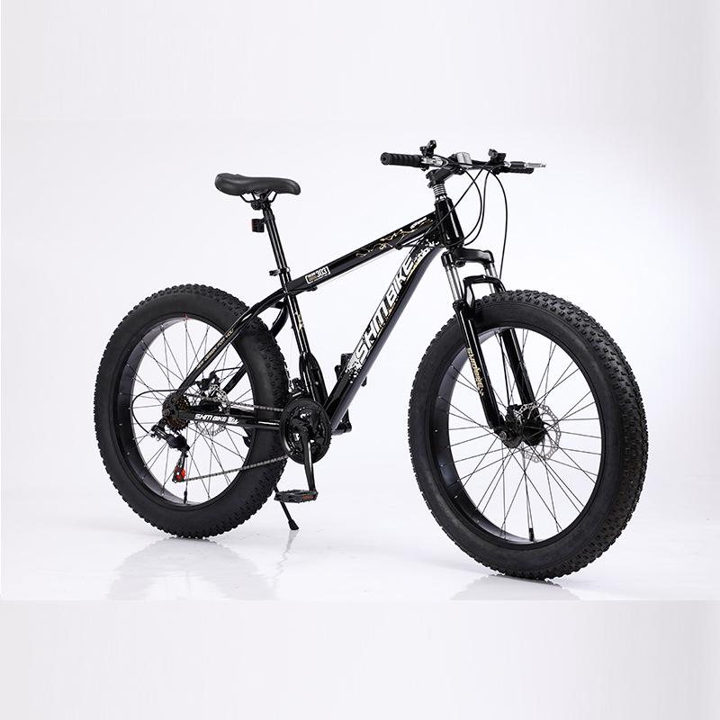 26" Snow Beach Mountain Bike with Big Tires, Variable Speed, Double Disc Brakes, and Shock Absorption
