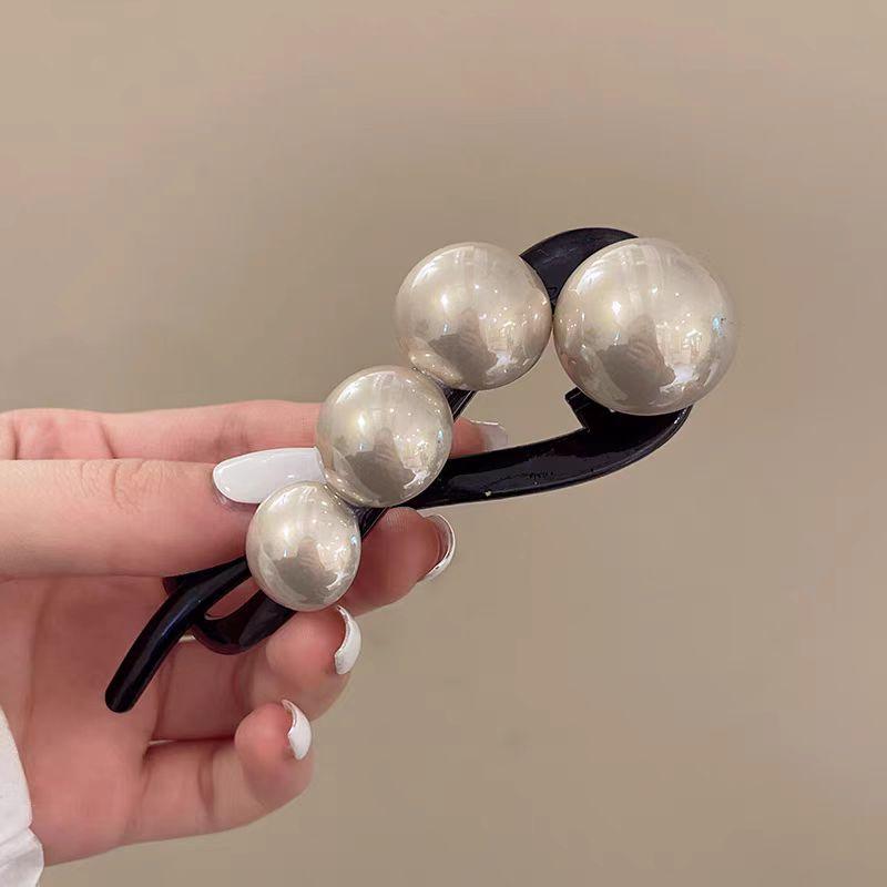 

Minimalist Large Pearl Twist Hair Clip For Women New Style Updo Hairpin Straight Back Hair Clamp Hair Accessory