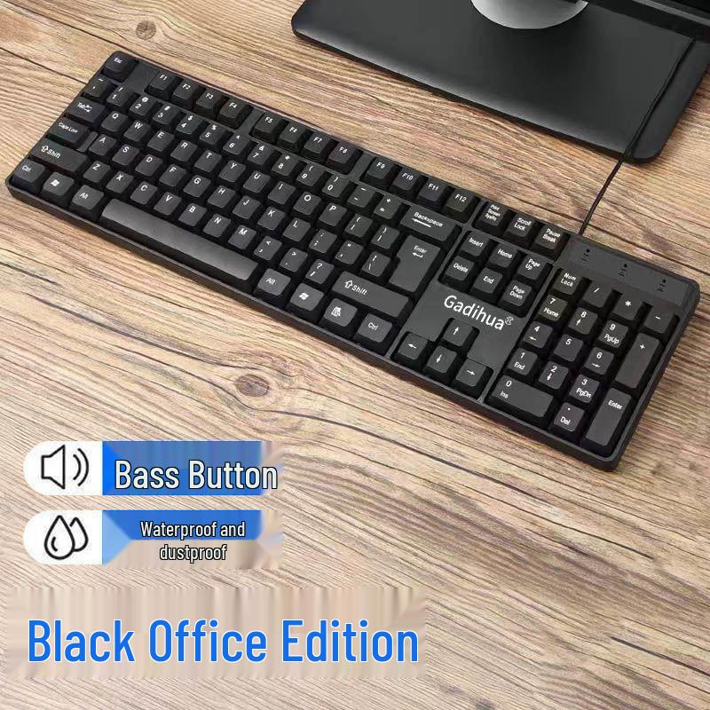 

Silent Wired Mechanical-Feel Keyboard & Mouse Set for PC/Laptop Gaming - 3-Piece Esports Peripheral.