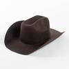 100% Wool Curved-brimmed Western Cowboy Hat Solid Color Felt Fedora Hats Fascinator Women Men Party Dress Hats