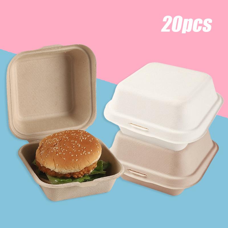 Disposable Eco-friendly Bento Box Cake Packaging Box Meal Storage Food Prep Lunch Box Fruit Salad Hamburger Packing Case