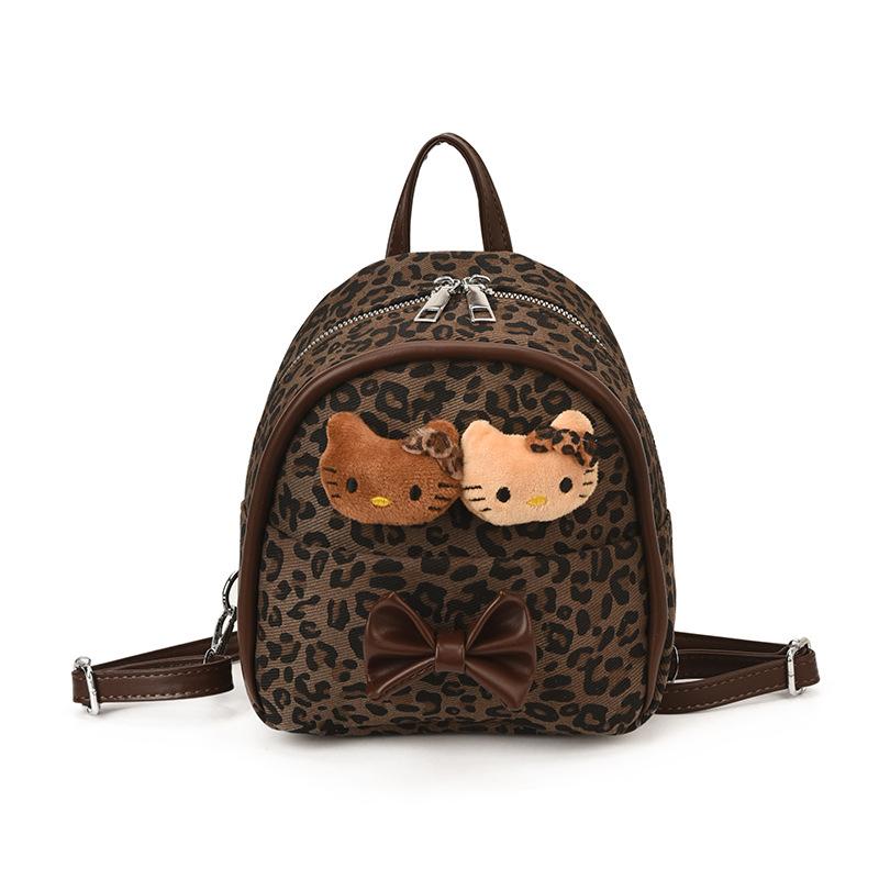 Cartoon Cute Kitten Boys And Girls Small Schoolbag Kindergarten Baby Backpack Trendy Cool Leopard Print Children'S Backpack