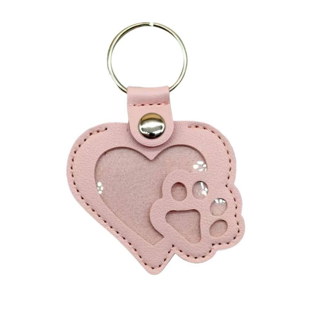 DIY Dog Hair Collector Keychain For Bag Purse PU Leather Handbag Pendant Charm Storage Keepsake Pet Memorial Keychain for Hair