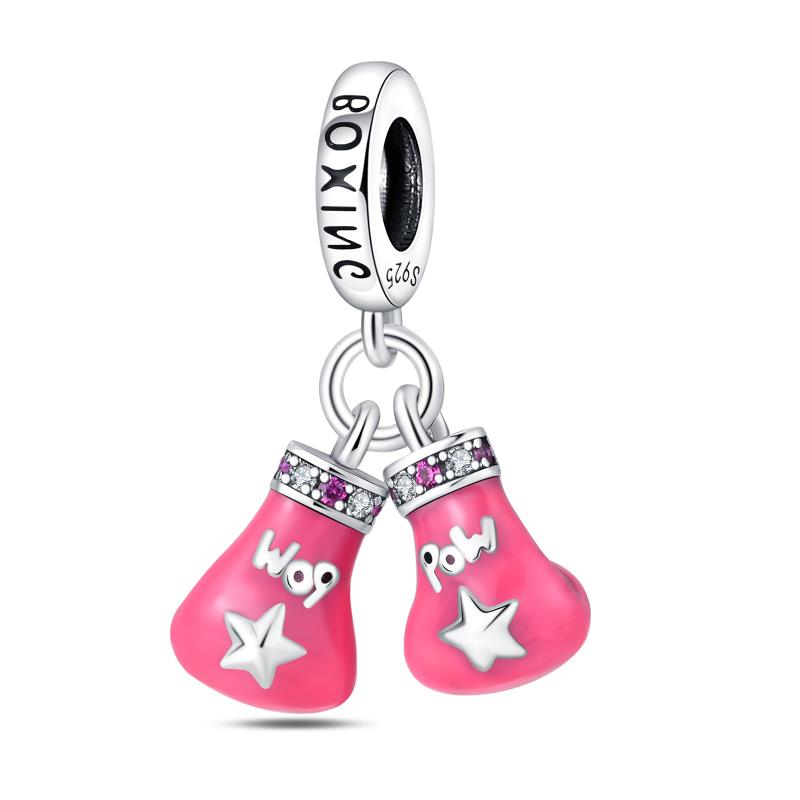 Copper Plated Magic Mirror Princess Angel Pink Charm Beads Suitable Fit Panoriginal Bracelet Exquisite Diy Jewelry