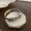 Unisex Leather Buckle Bracelet: European & American Inspired Horseshoe Design with Adjustable Watch-Style Strap