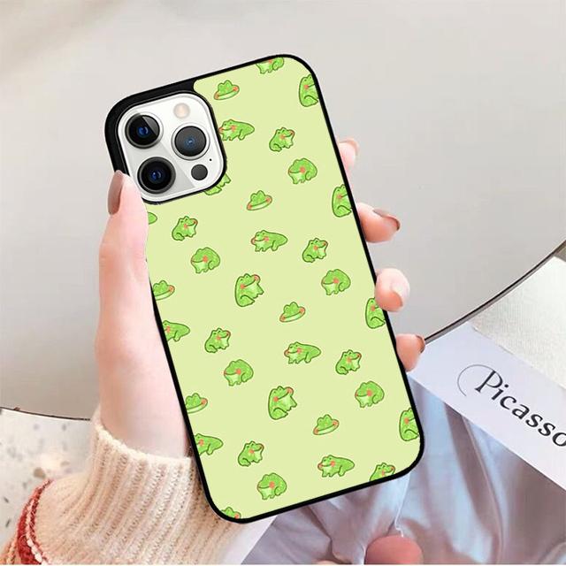 Cute Cartoon Frog Phone Case For iPhone 17 Air 14 13 12 16Pro Max 15  Plus Max Cover Shell Coque