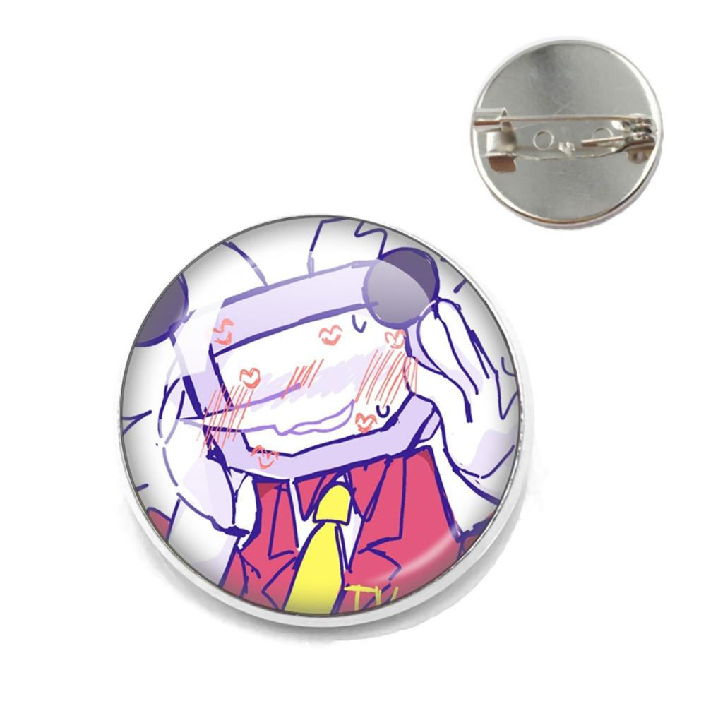 Deltarune Game Character Funny Meme Metal PinsTenna Glass Brooch Badges Accessories Pins Gamer Fans Friends Jewelry Gift