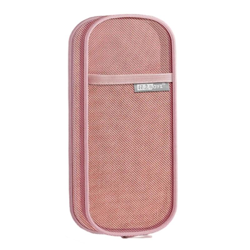 Double Layered Pencil Case Clear Mesh Pen Pouches Portable Pencil Organizers Travel Makeup Brush Storage Pouches