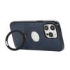 For iPhone 15 Pro Case Magnetic Kickstand PU Leather Coated PC+TPU Phone Cover