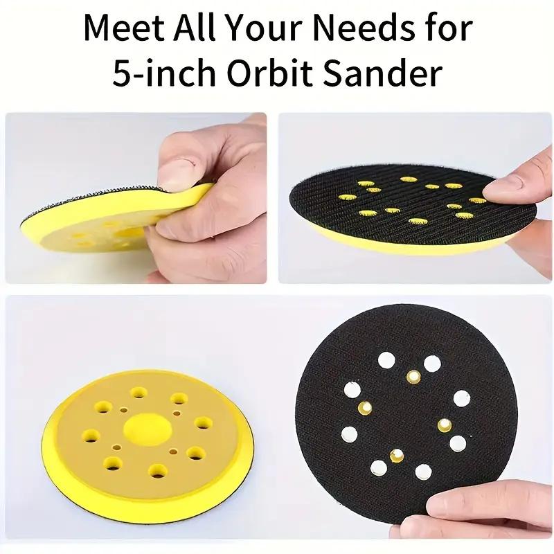 1Pc 125mm 5 Inch Sander Pad 8-Holes Backing Sanding Disc Pad Hook Loop Sanding Pads for Electric Orbital Sander Polishing