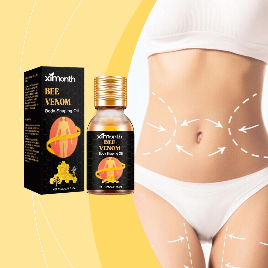 XIMONTH Bee Venom Body Sculpting Oil Tightens the Body and Abdomen, Shapes and Highlights Body Curves, and Lifts the Body, 15ml.