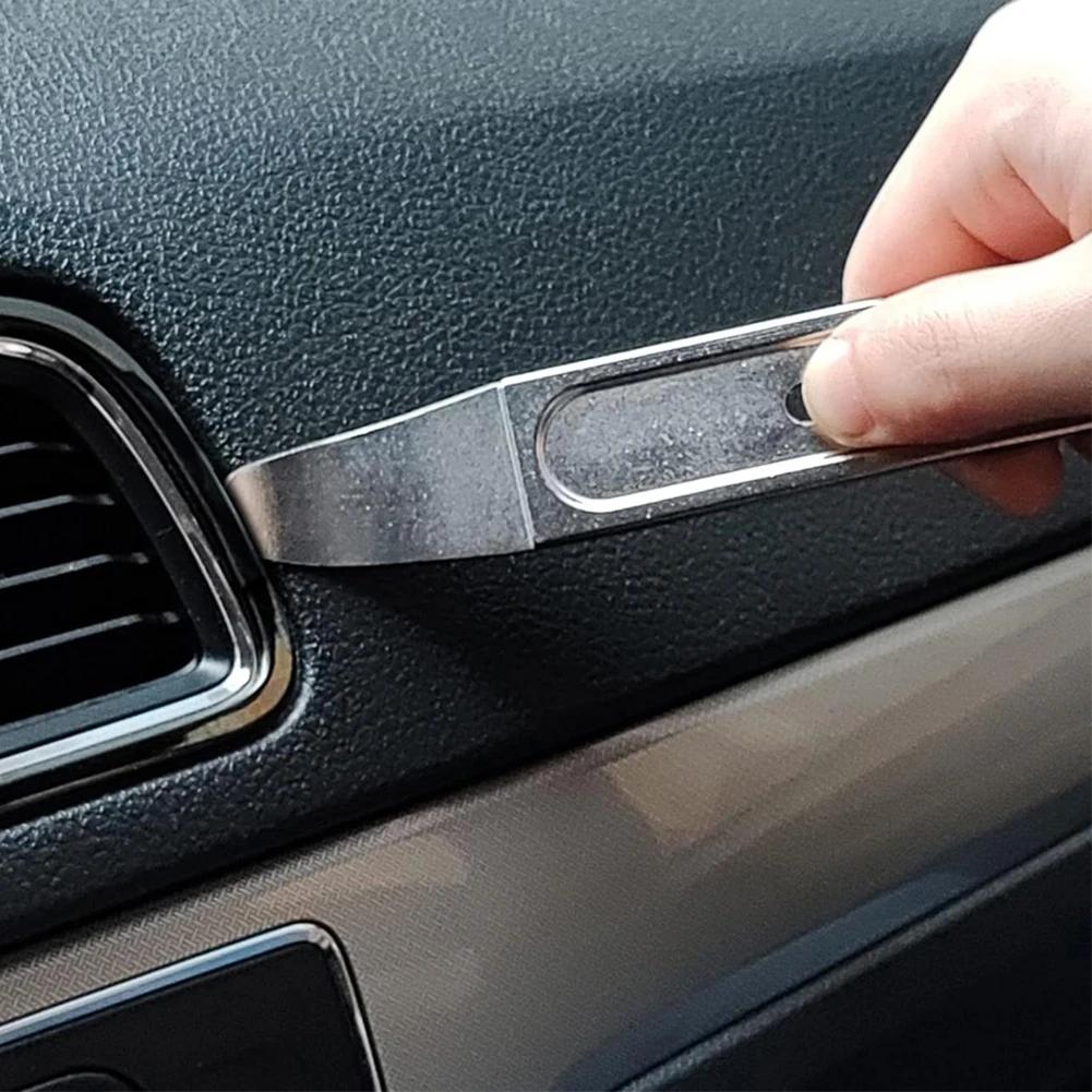1pc Silver Metal Skin Wedge Pry Bar Tool Door Panel Removal Tool Pry Tool for Removing Trim Interior Exterior Part for Plane