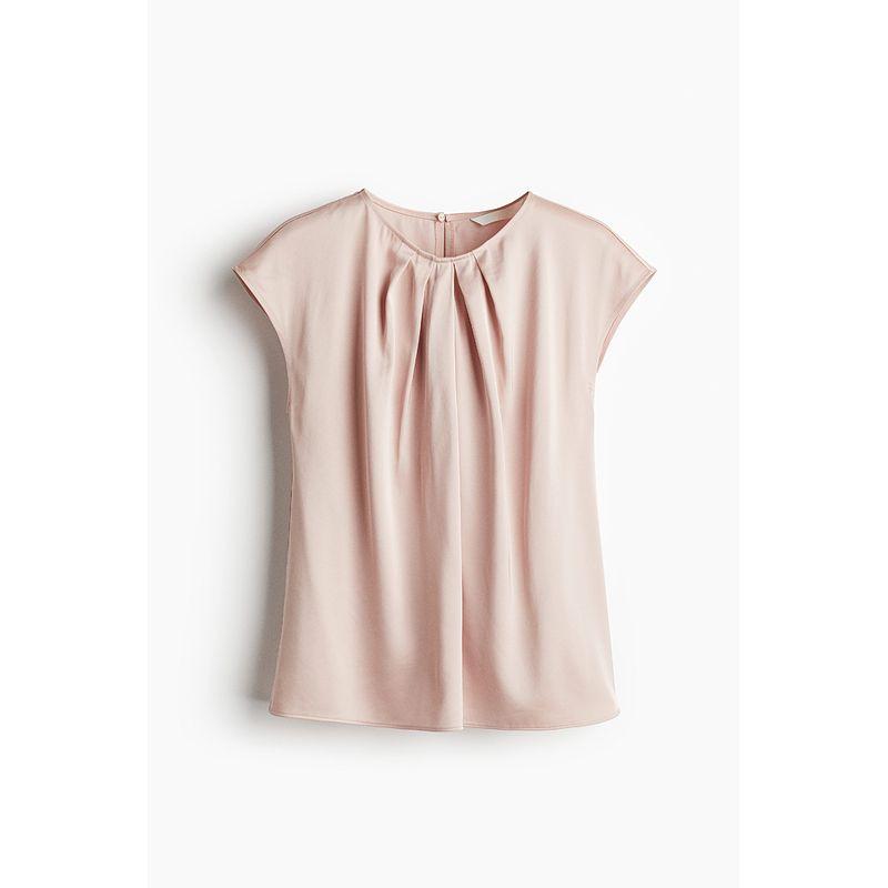 

HM 2025 Лето Новая женская одежда Топ с плиссировкой спереди 1286306 Soft Pink 175/116
