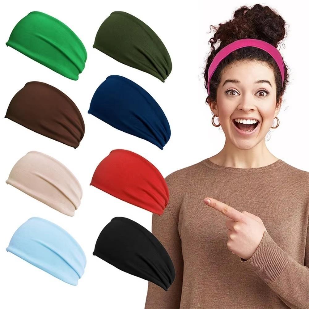 Stretch Fabric Yoga Headband Sweat Absorbent Head Wrap New Workout Headband  Workout Accessories