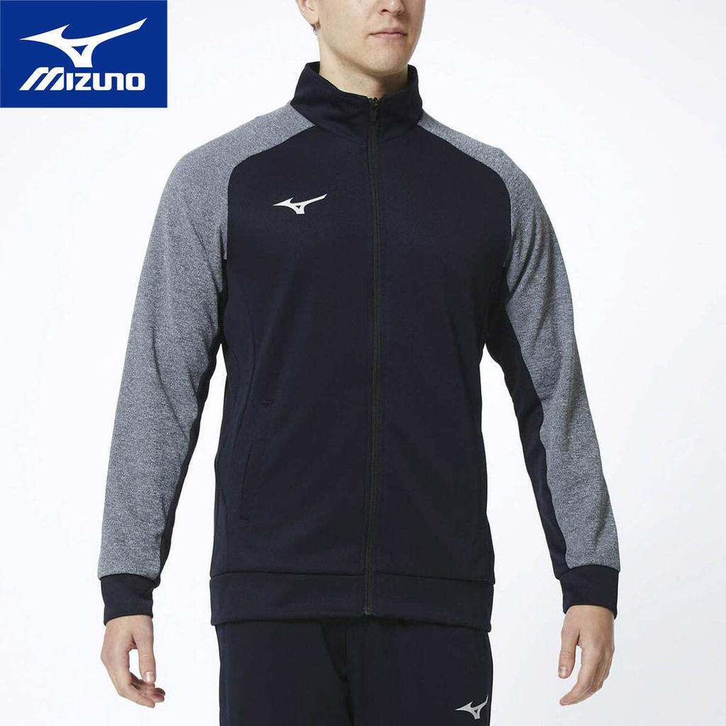 Mizuno Soft Dry Knit Training Slim Deep Navy with Charcoal Size L Size Jacket, Fit, 32MC9116, Heather, (Japan L)