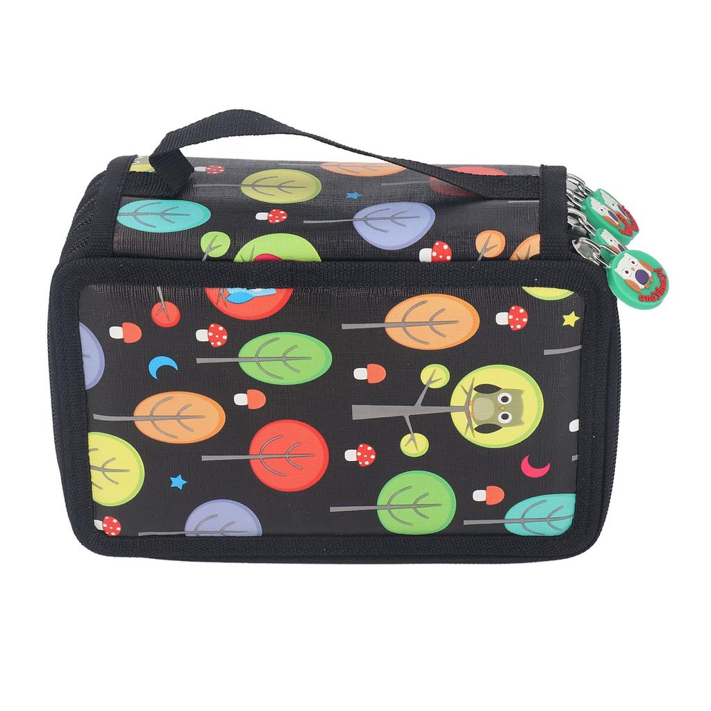 Färgpennfodral Pennhållare med dragkedja Stor kapacitet Pennfodral Vikbar Färgpennväska Tecknad