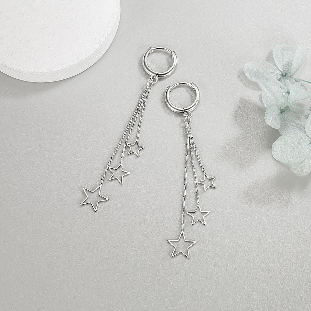 Temperament Five-pointed Star Earrings, Long Girly, Sweet, Versatile and Elegant Earrings