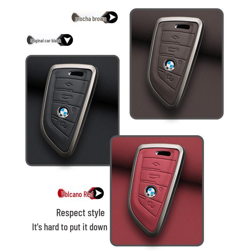 BMW Key Case: Metal Leather for 5 Series 530/525, X3, X5, 7 Series 740, High-End X7.