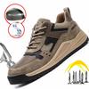 Oulylan Safety Shoes Men's Work Safety Boots Plastic Toe Lightweight Working Sneakers Anti-stab Anti-smash Work Boots Men