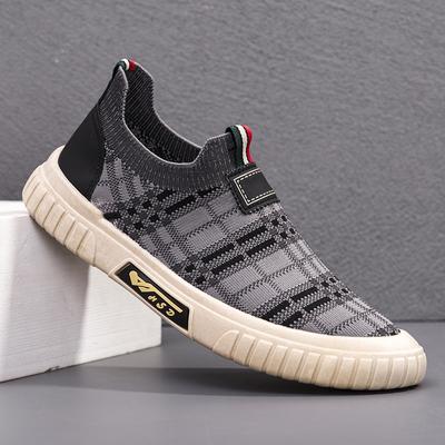 Slip-on Loafers Mesh Breathable Men Shoes Outdoor Casual Socks Shoes Fashion Fitness Sneakers Male Sports Walking Flats Shoe New
