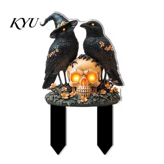 Easy Install Ground Stakes Halloween Stake Garden Art, Decorative Acrylic Yard Sculpture, Waterproof Seasonal Decor Sign, Weather Resistant