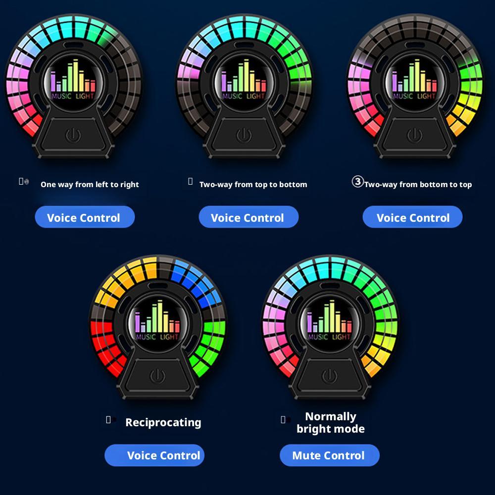 Car Music Pickup Rhythm Lamp Air Freshener Ambient Light, Music Rhythm Light, Voice-controlled Pickup Light, Car Ornaments