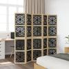 5 Piece Room Divider In Brown and Black Solid Paulownia Wood