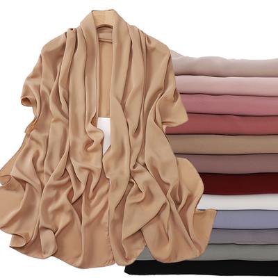 Muslim Spring Modal Chiffon Shawls Scarf for Women Plain Soft Jersey Hijab Scarves Big Size Headscarf Islamic Turban Headband