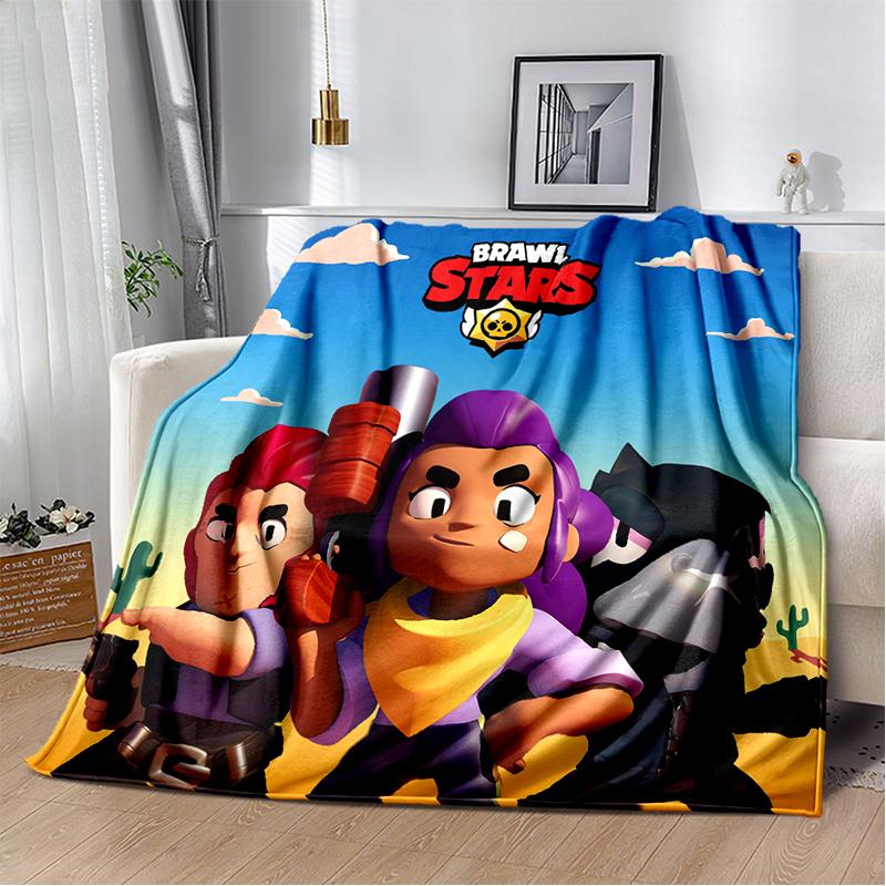 2025 New Style Brawlls  Cartoon Game Blanket,Soft Throw Blanket for Home Bedroom Bed Sofa Travel Picnic Cover Kid Gift