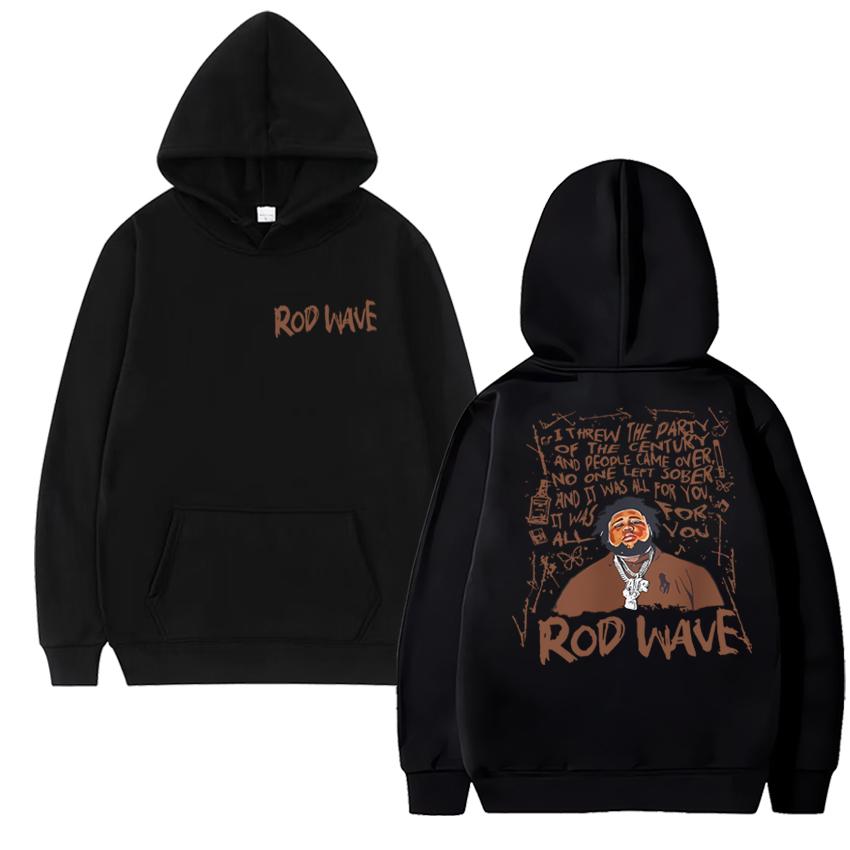 Hot Rapper Rod Wave Punk Double Sided printed Hoodies Men women vintage hip hop streetwear pullovers Unisex Fleece Sweatshirt
