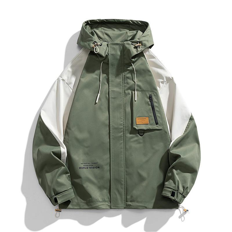 Tooling Jacket Men's Spring and Autumn New Loose Hooded Trendy Top Fat Fat Guy Large Size Coat