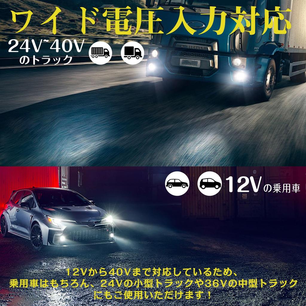 Short Perrace H3 H3a LED Fog Super Compatible with Adjustable for Cars and Vehicle Inspection Genuine Noise Set of 2 "Ultra Type!" Lights, White,