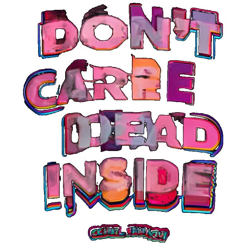 Übergroßes T-Shirt Schwarz Dont Care Dead Inside Grafikdruck Lässiges Streetwear-Oberteil für Damen