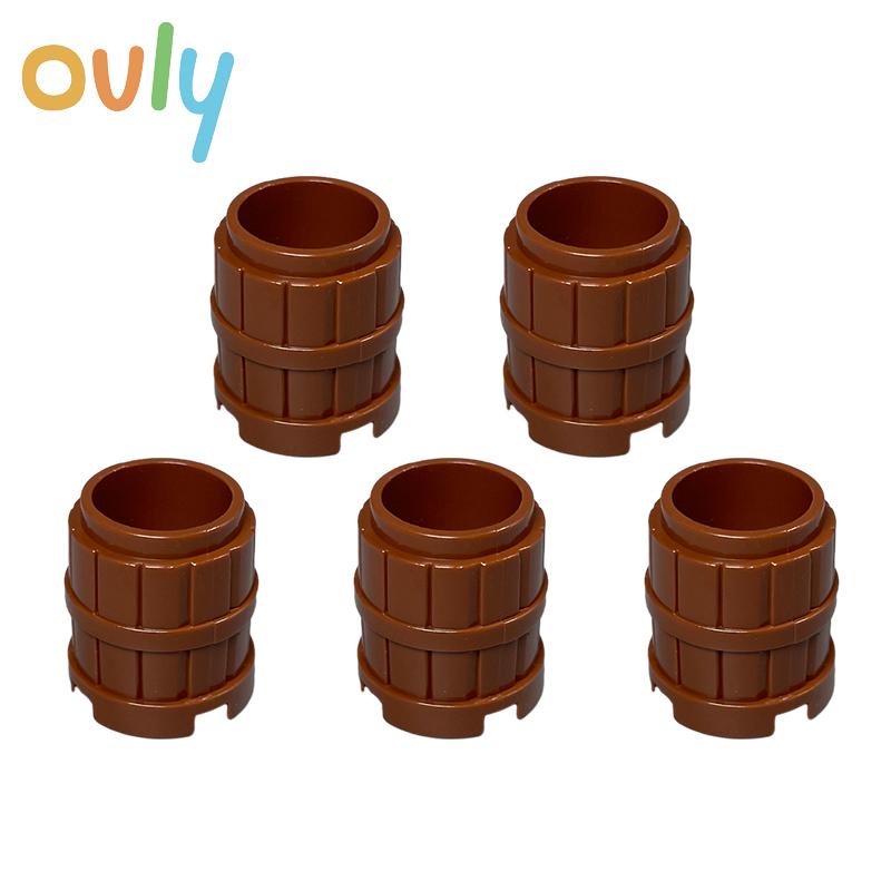 Ovly 5Pcs Wooden Barrel Shop Decoration Bowl Building Block MOC Toy Educational Decorative Ornaments Block Kit Children's Birthdays Gift