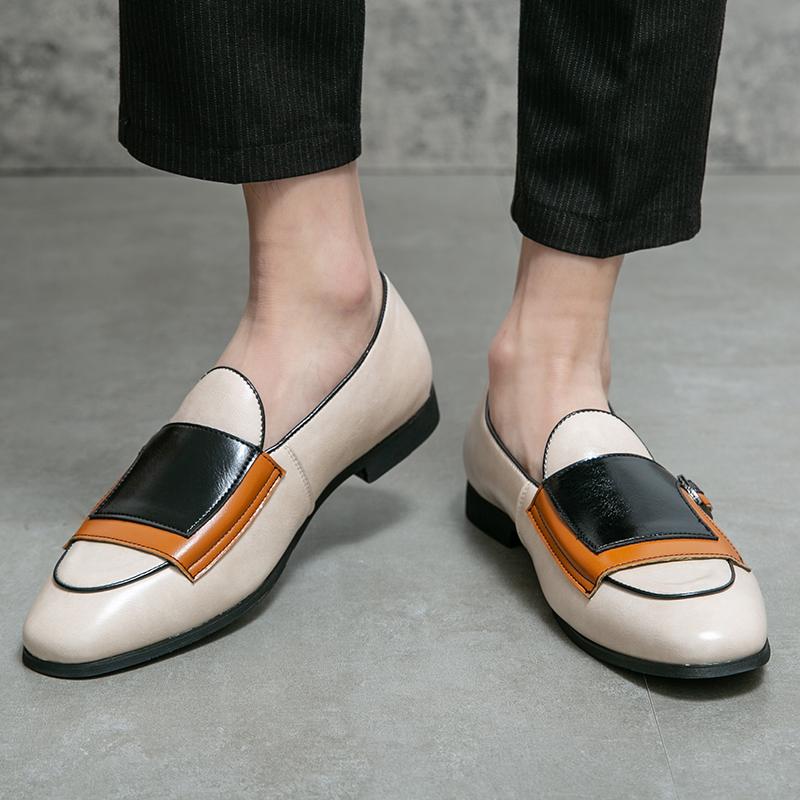 Fashion Men Casual Fashion Loafer Beige Business and Office Formal Shoes Lightweight Outdoor Comfortable Shoes Size 38-48 Men Shoes