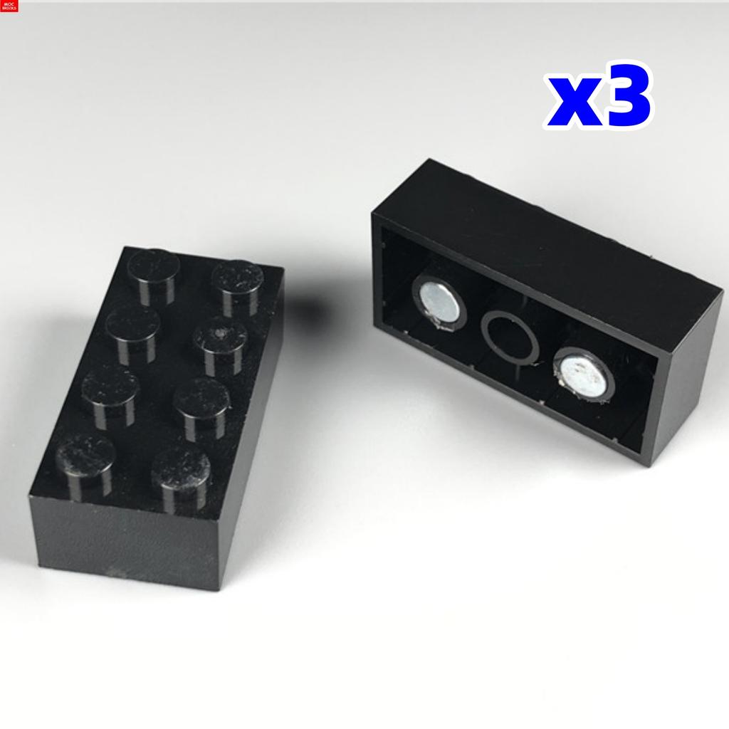 MOC Bricks Fridge Refrigerator Magnetic Brick 2x4 1x2-2x2 Sticker Educational Building Blocks Toys For Children Xmas Gifts