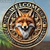 Wooden hanging decorative sign, welcome signs, Fox pattern,indoor or garden decorations, 2D flat pendants, housewarming gifts for friends