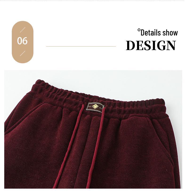 Mom's Stylish Fleece-Lined Winter Pants: Elastic Waist, Straight-Leg, 2025 Style for Mid-Aged and Elderly Women, 50+