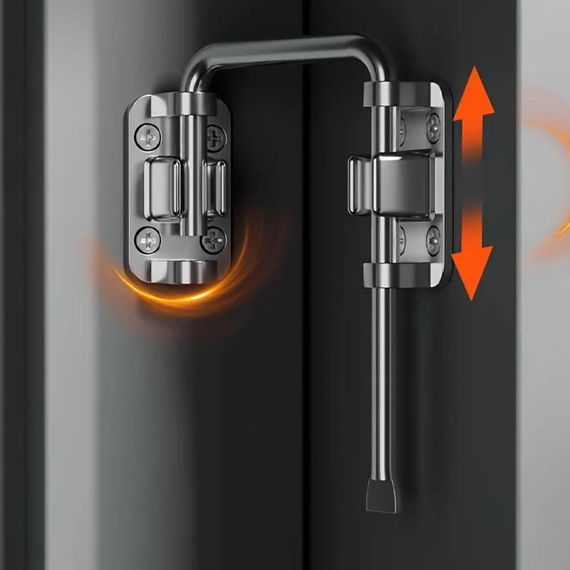 Sliding Door Latch Lock Zinc Alloy 90 180 Degree Rotatable Anti-Theft Universal for Patio Balcony Home Safety Guard