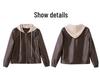 Women's Retro Sheepskin Leather Hooded Short Jacket - Autumn/Winter 2025