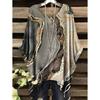 T-shirt da Donna Estive Gradiente Colorate Grafiche Girocollo Femminili Vintage Abbigliamento Floreale Stampate T-shirt Larghe Oversize