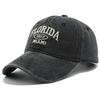 Vintage gewaschene Cowboy-Baseballkappe für Herren Damen FLORIDA Stickerei Sonnenkappe Lässige Snapback Hip Hop Mütze Gebogener Schirm Softtop-Hut