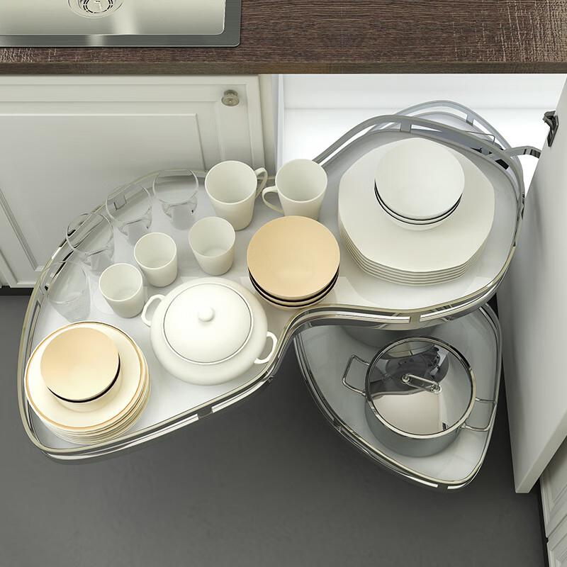 Zhaiwanjia Kitchen Cabinet Double-Layer Pull-Out Storage Rack