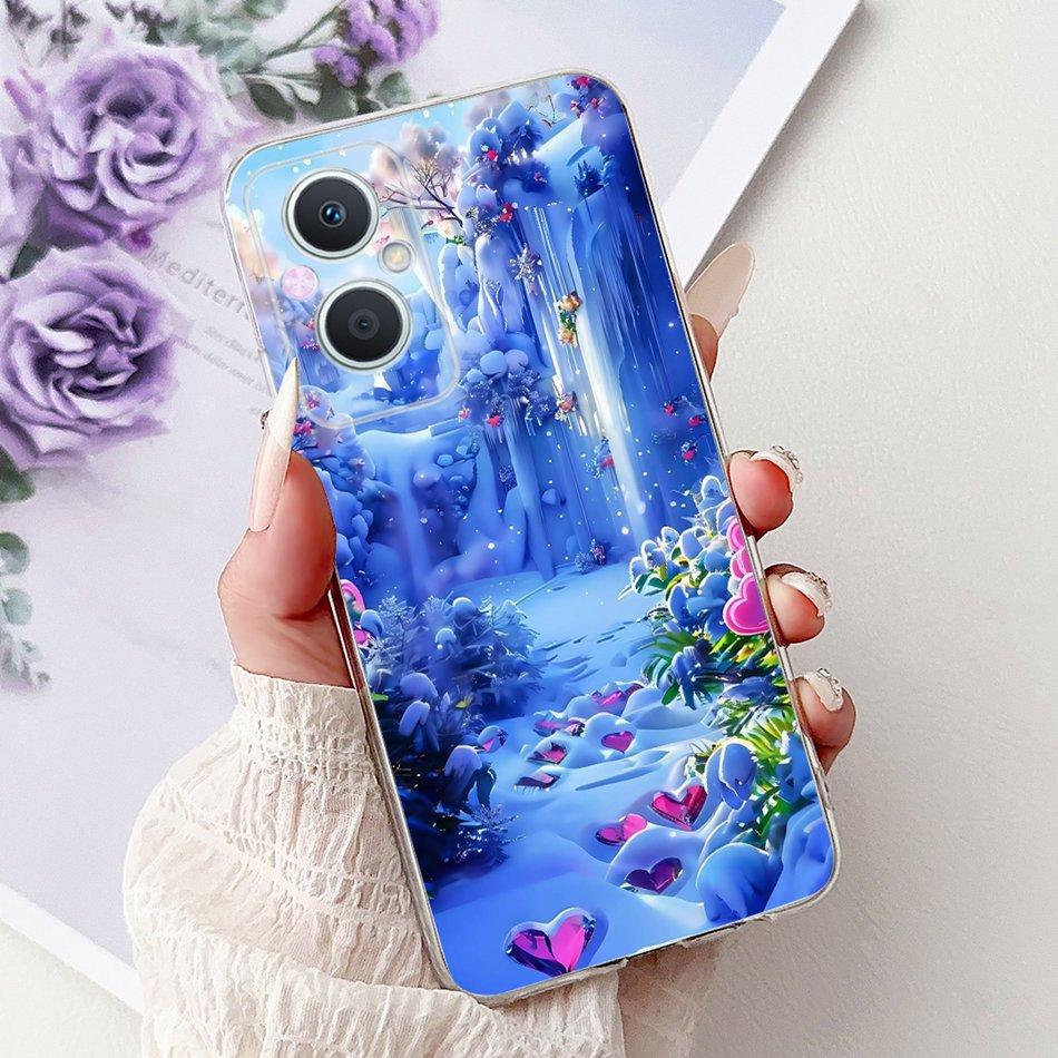 For OPPO Reno7 Z 5G / Reno8 Z 5G Elegant Floral Butterfly Phone Case For Oppo Reno 7Z 8Z 5G Soft Silicone TPU Cases
